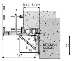 Cornice bracket 2000 - 70 with height adjustment