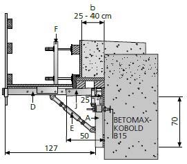 Cornice bracket 2000 - 50 with height adjustment