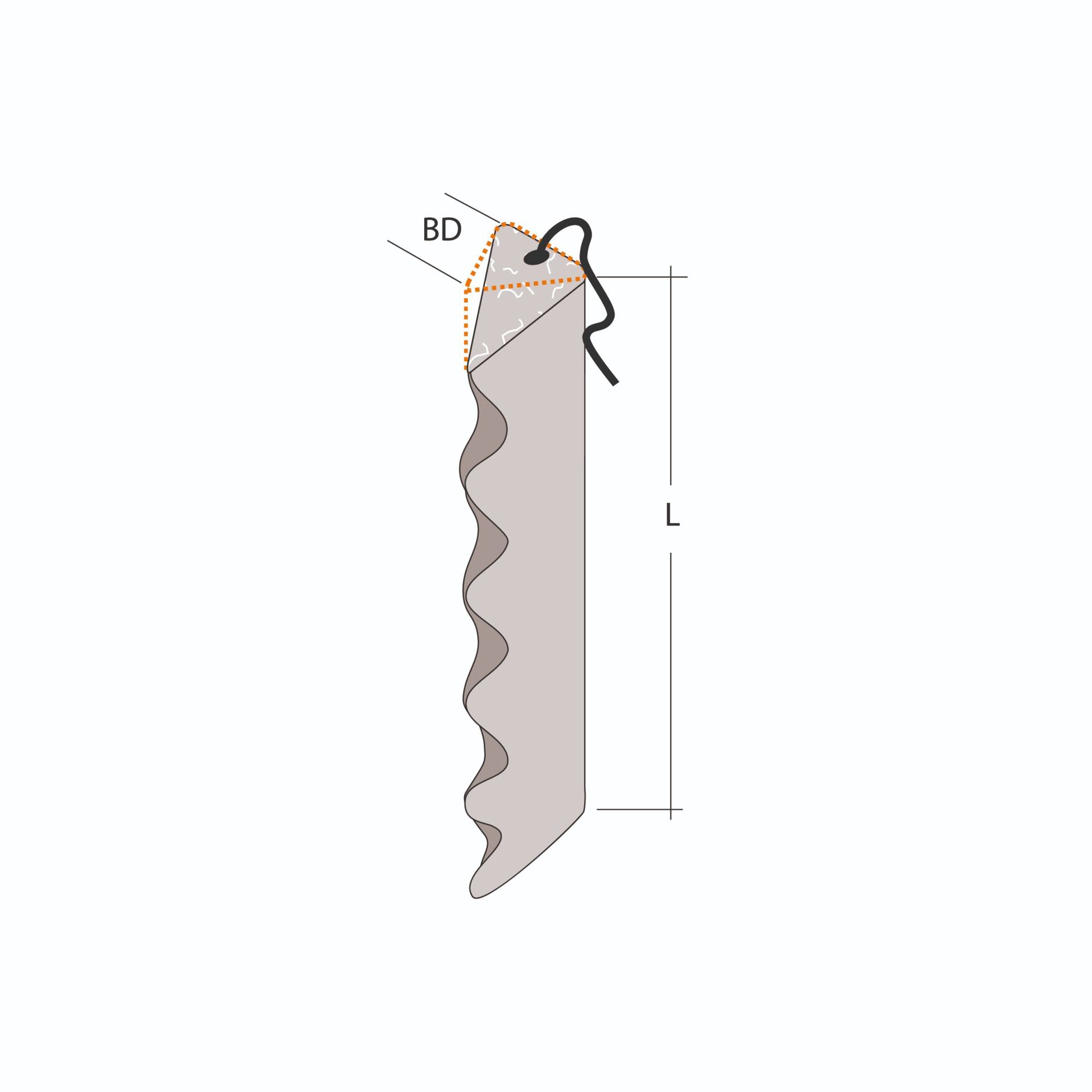 Dreika K1 NS with knobs and one staple, bevel cut